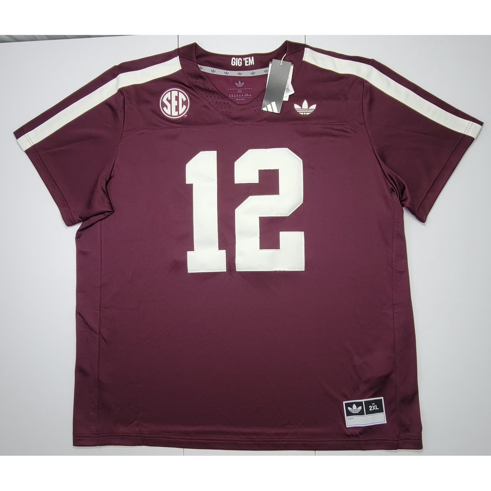 Texas A&M Aggies Adidas Originals Throwback NCAA Premier Football Jersey 2XL New